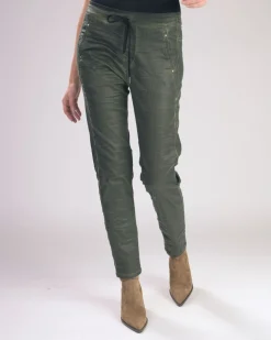 Women Alembika Pants & Skirts<Pinstripe Iconic Stretch Jeans, Green