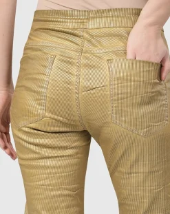 Women Alembika Pants & Skirts<Pinstripe Iconic Stretch Jeans, Gold
