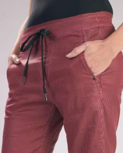 Women Alembika Pants & Skirts<Pinstripe Iconic Stretch Jeans, Wine