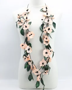 Women Alembika Accessories<Poppy & Green Leaf Necklace, Pink