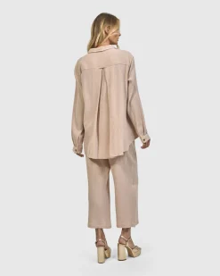 Women Alembika Plus<Recreation Button Down Top, Sand