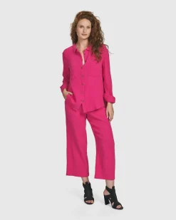 Women Alembika Tops & Tunics<Recreation Button Down Top, Fuchsia