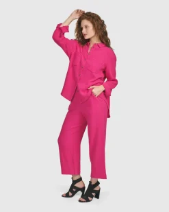 Women Alembika Tops & Tunics<Recreation Button Down Top, Fuchsia