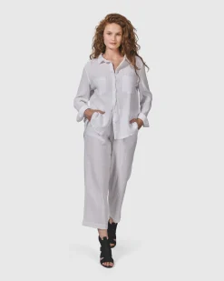 Women Alembika Plus<Recreation Button Down Top, White