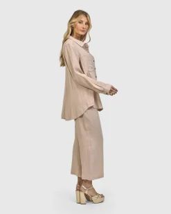 Women Alembika Tops & Tunics<Recreation Button Down Top, Sand