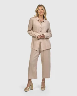 Women Alembika Tops & Tunics<Recreation Button Down Top, Sand
