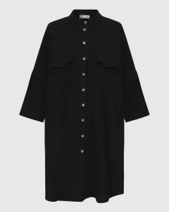 Women Alembika Tops & Tunics<Recreation Shirt Dress, Black