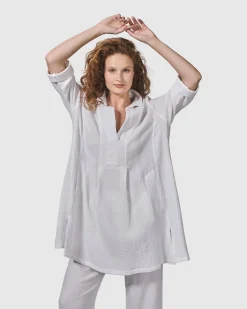 Women Alembika Plus<Recreation Tunic Top, White
