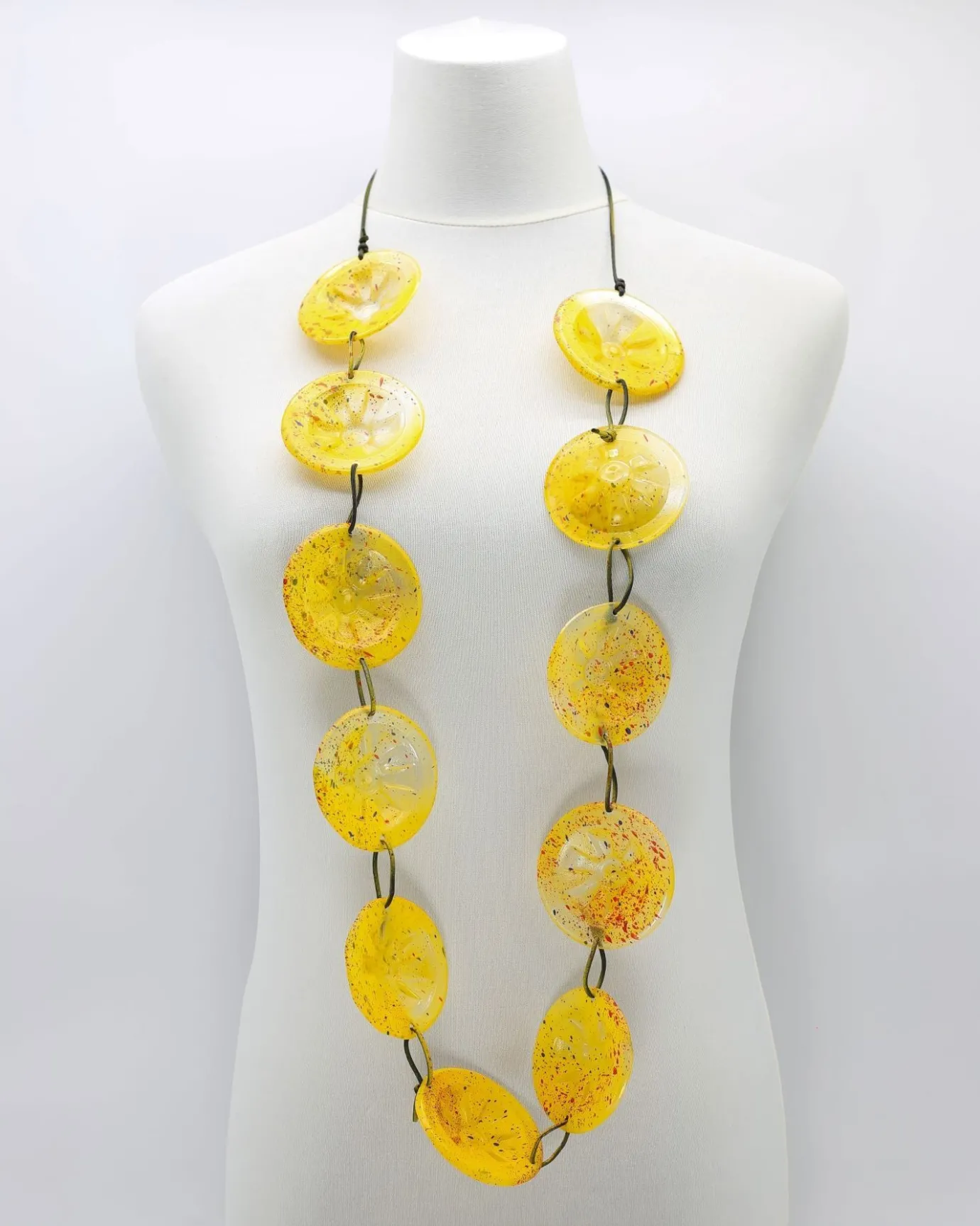Women Alembika Accessories<Recycled Bottle Painted Necklace, Yellow