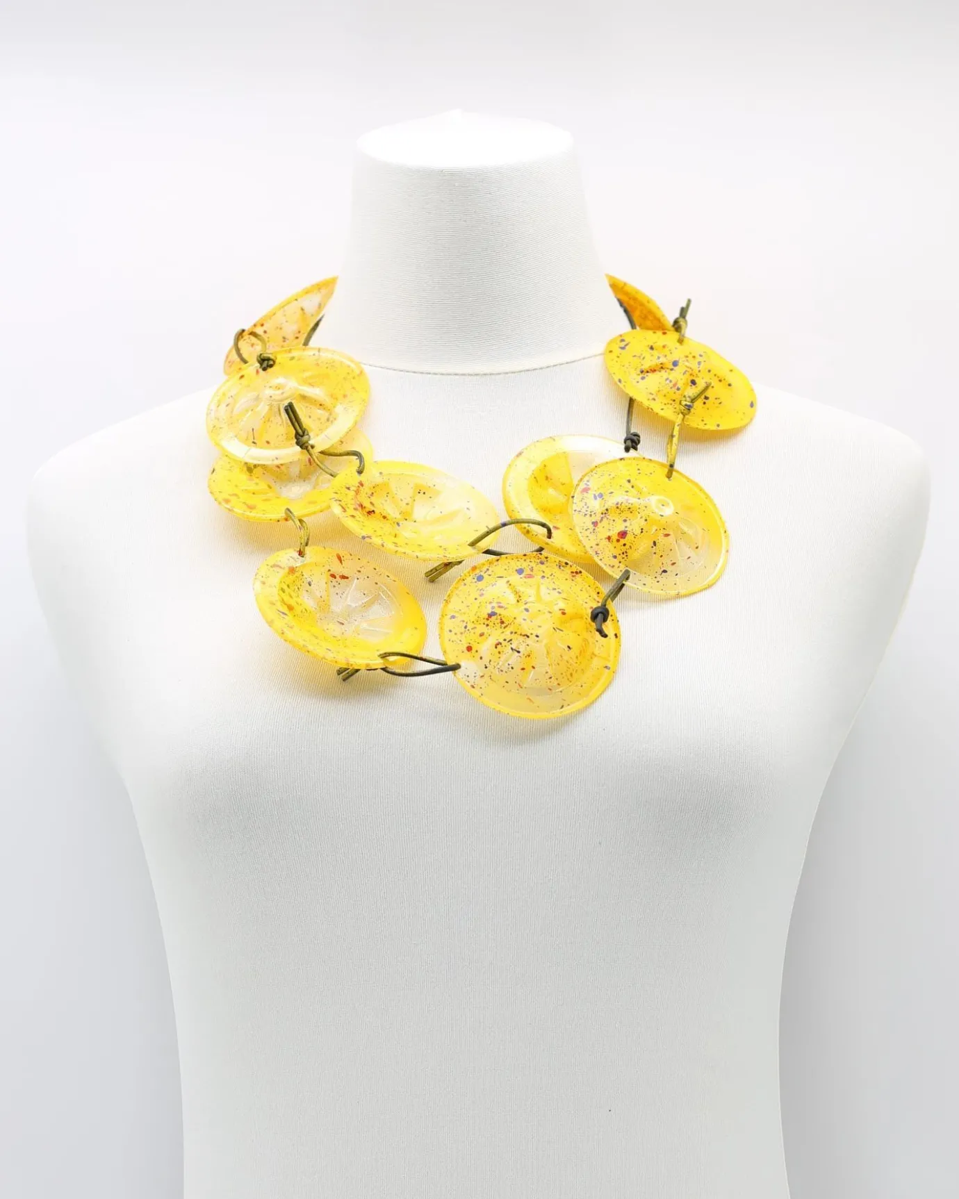 Women Alembika Accessories<Recycled Bottle Painted Necklace, Yellow