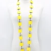 Women Alembika Accessories<Recycled Wood Square Beads Necklace, Yellow