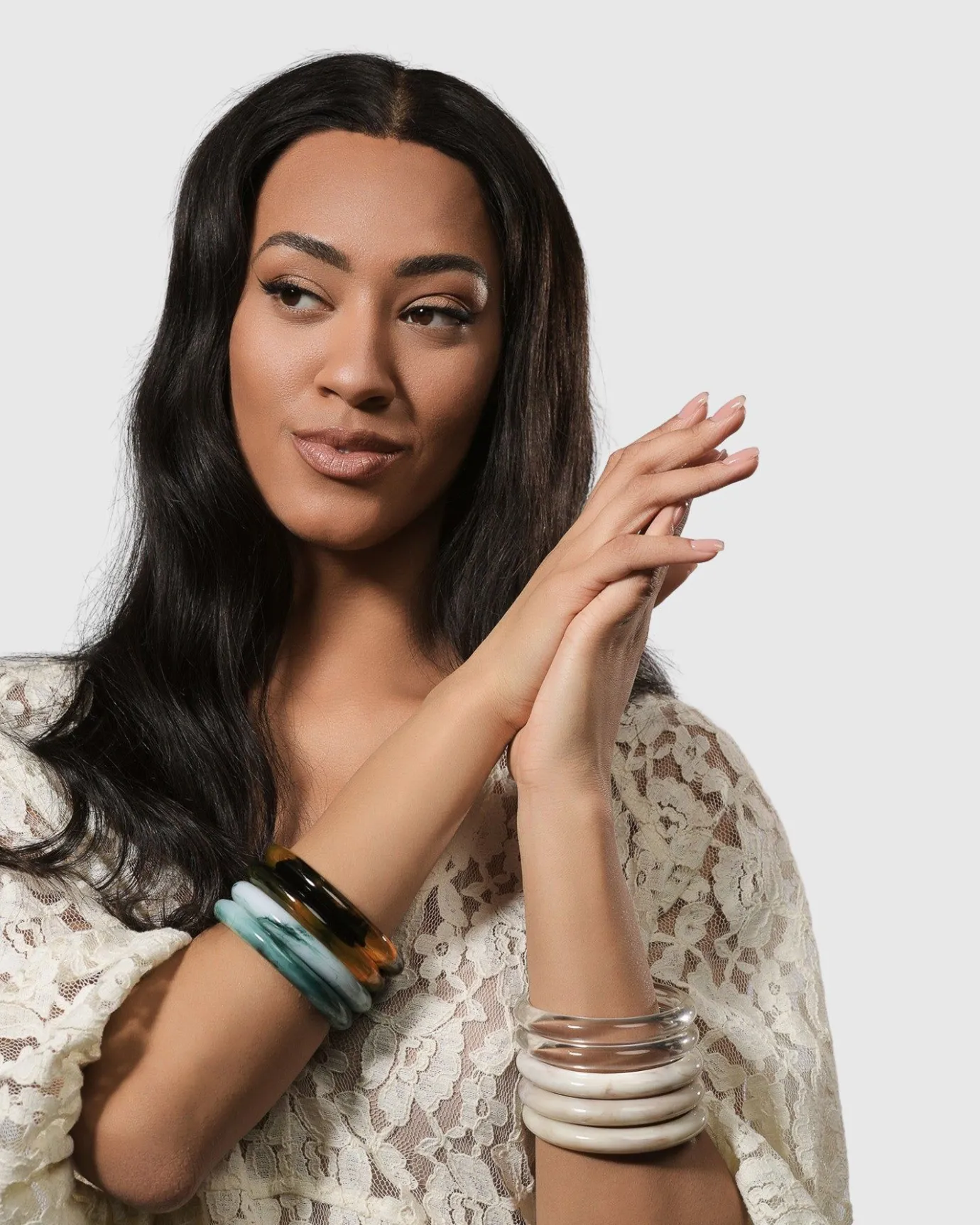 Women Alembika Jewelry<Rounded Bangle Bracelet, Jade