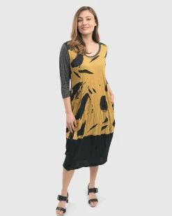 Women Alembika Dresses<Ru Crinkle Cocoon Dress, Yellow