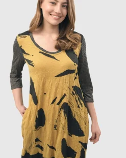 Women Alembika Plus<Ru Crinkle Cocoon Dress, Yellow