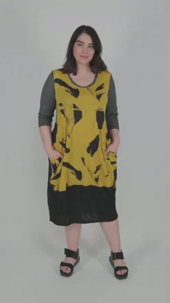 Women Alembika Plus<Ru Crinkle Cocoon Dress, Yellow