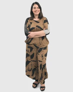 Women Alembika Plus<Ru Crinkle Dolman Top, Sepia