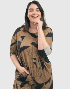 Women Alembika Tops & Tunics<Ru Crinkle Dolman Top, Sepia