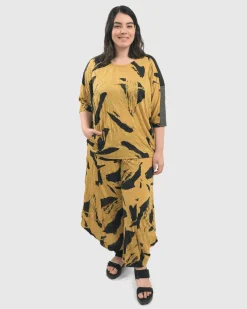 Women Alembika Plus<Ru Crinkle Dolman Top, Yellow
