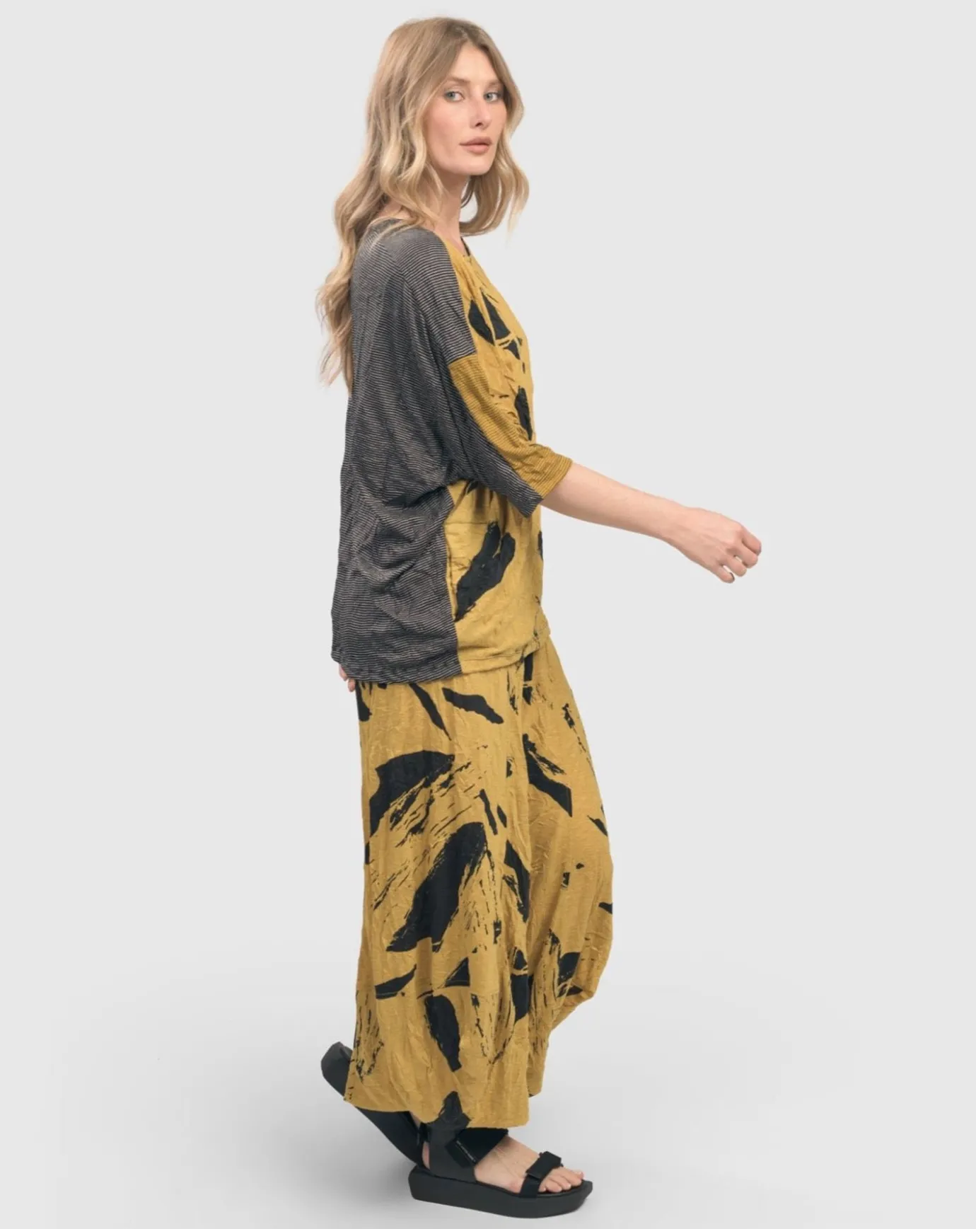 Women Alembika Plus<Ru Crinkle Dolman Top, Yellow