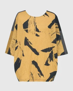 Women Alembika Plus<Ru Crinkle Dolman Top, Yellow
