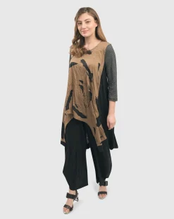 Women Alembika Tops & Tunics<Ru Hi-Lo Crinkle Tunic Top, Sepia