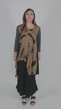 Women Alembika Plus<Ru Hi-Lo Crinkle Tunic Top, Sepia
