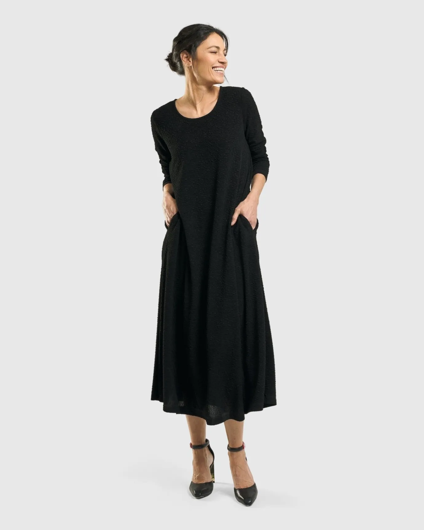 Women Alembika Dresses<Sabrina A-Line Dress, Black
