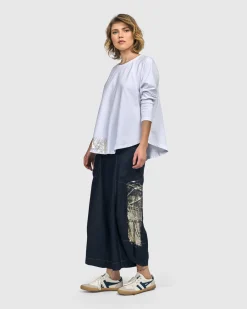 Women Alembika Plus<Sacramento Relaxed Top, White