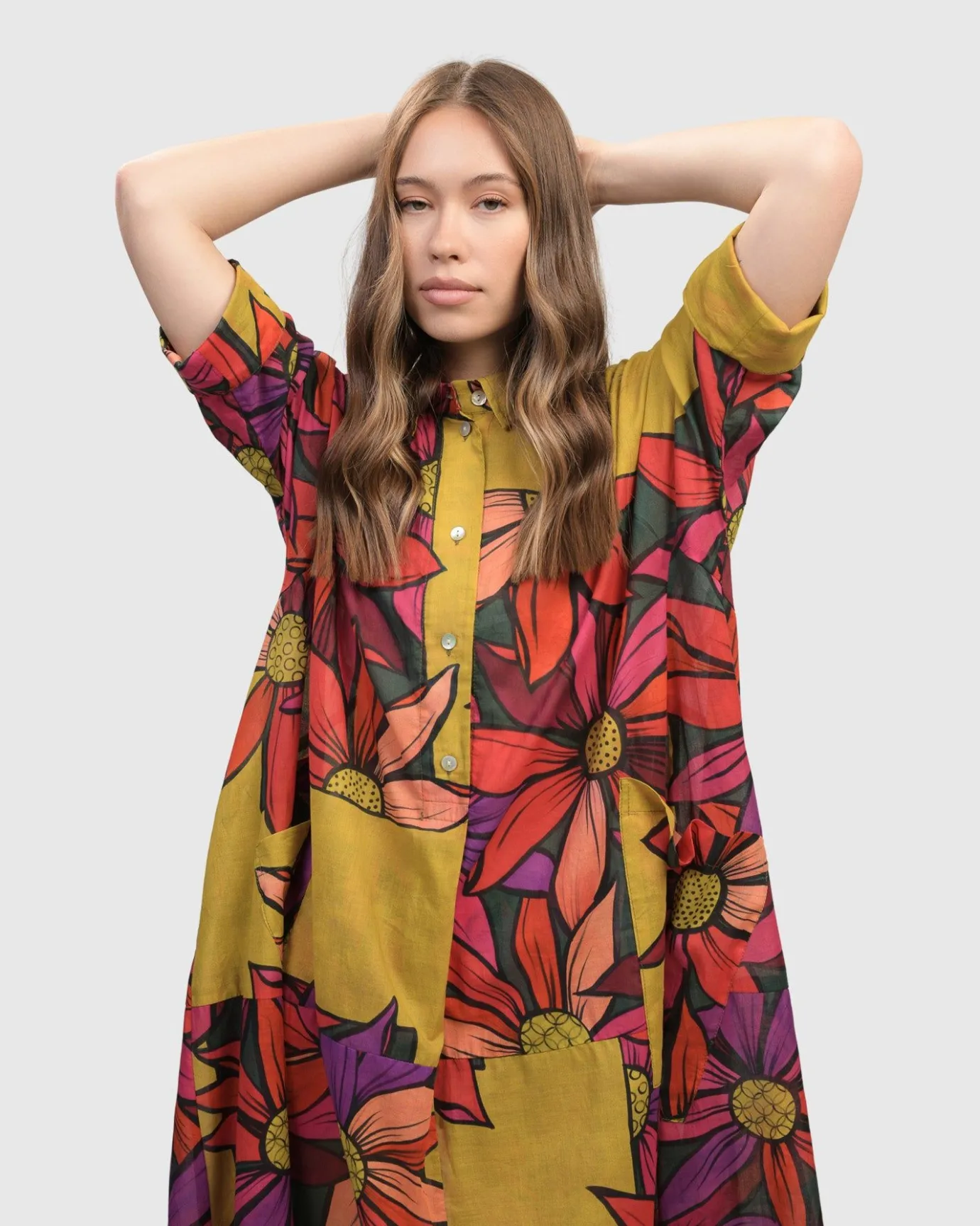 Women Alembika Dresses<Saffron Shirt Dress, Bouquet