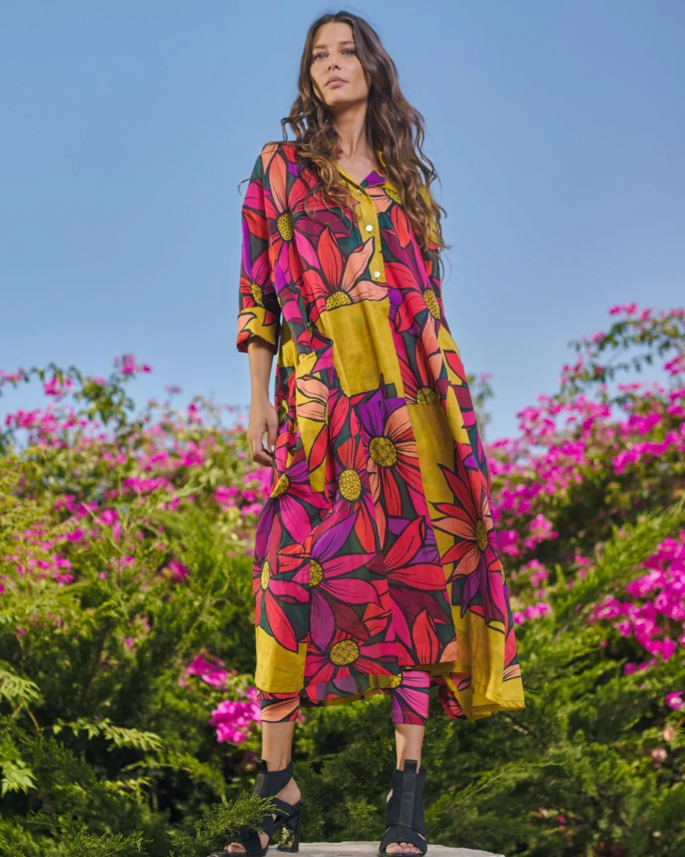 Women Alembika Dresses<Saffron Shirt Dress, Bouquet