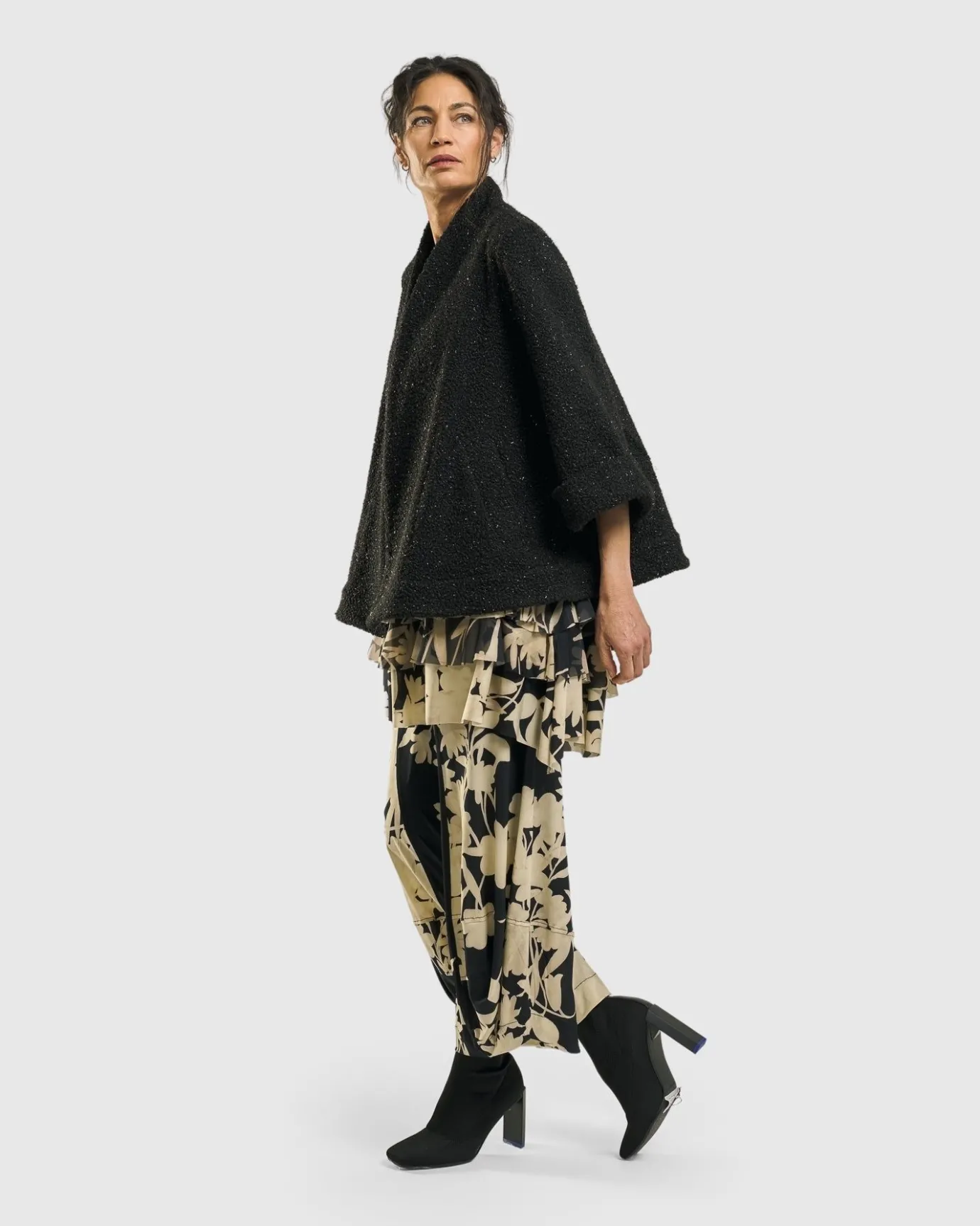 Women Alembika Plus<Sagittarius A-Line Jacket, Charcoal