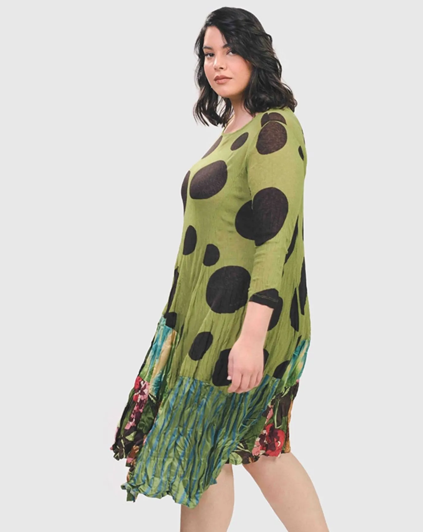 Women Alembika Plus<Sara Swing Dress, Olive
