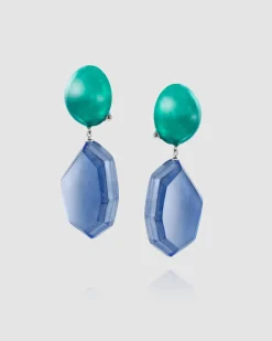 Women Alembika Jewelry<Sea & Sky Drop Earrings, Green/Blue