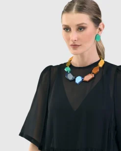 Women Alembika Accessories<Sea Faceted Clip Earrings, Green