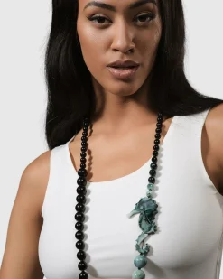 Women Alembika Jewelry<Seahorse Bead Necklace, Sea Green