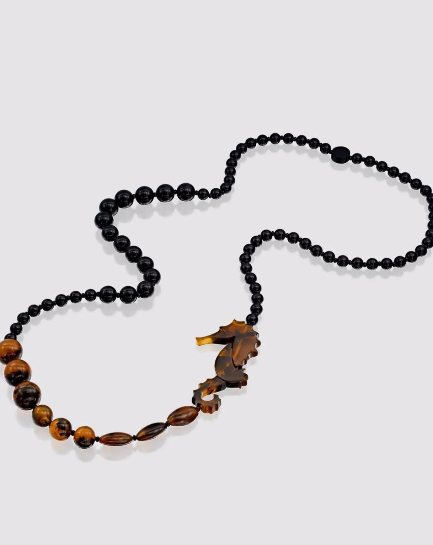 Women Alembika Accessories<Seahorse Bead Necklace, Tortoise/Black