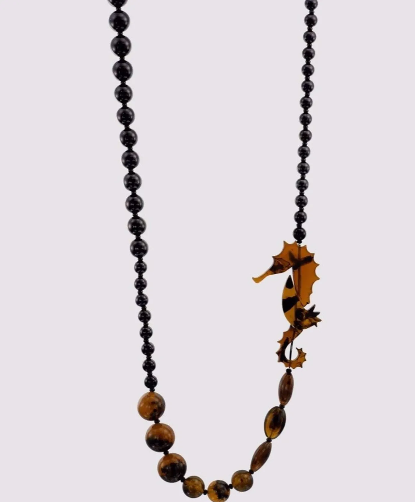 Women Alembika Accessories<Seahorse Bead Necklace, Tortoise/Black