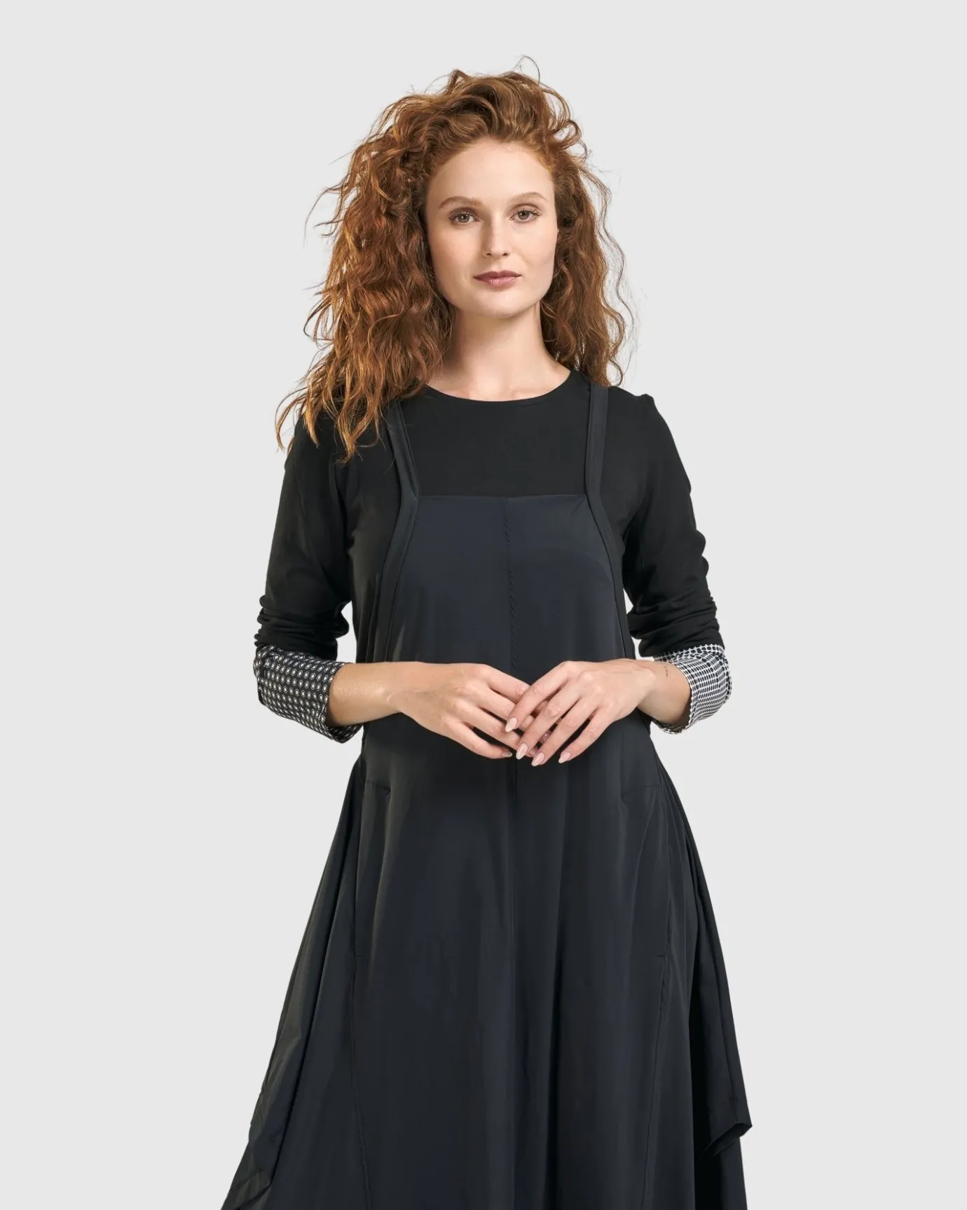 Women Alembika Plus<Shelley Apron Dress, Black