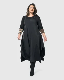Women Alembika Plus<Shelley Apron Dress, Black