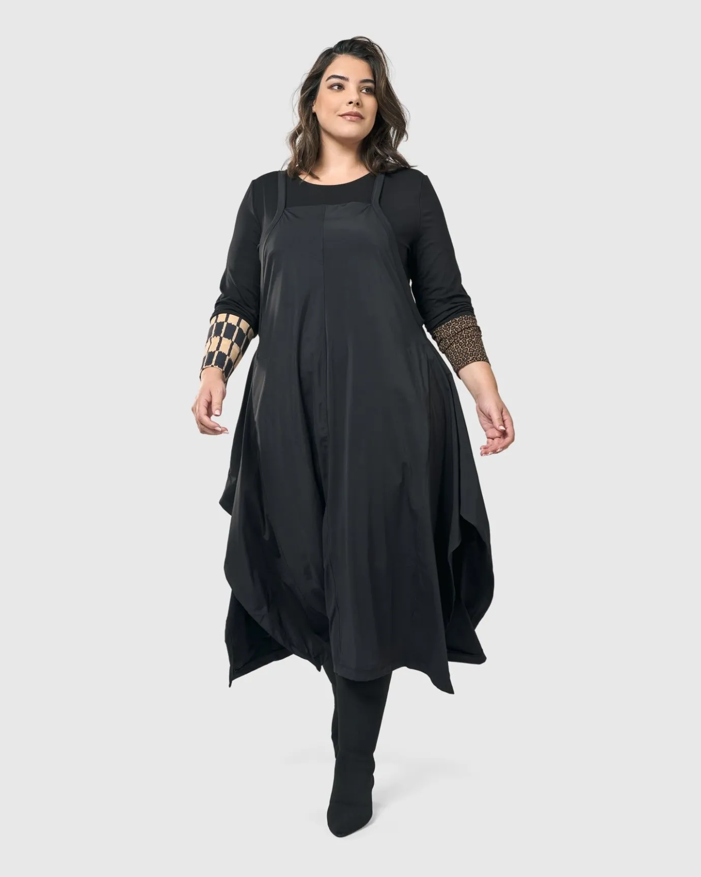 Women Alembika Plus<Shelley Apron Dress, Black