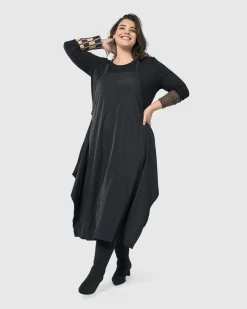 Women Alembika Plus<Shelley Apron Dress, Black