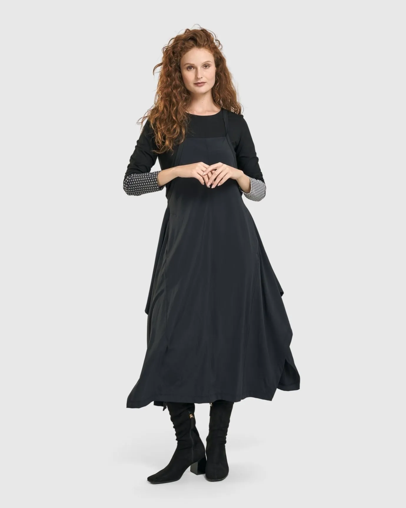 Women Alembika Plus<Shelley Apron Dress, Black