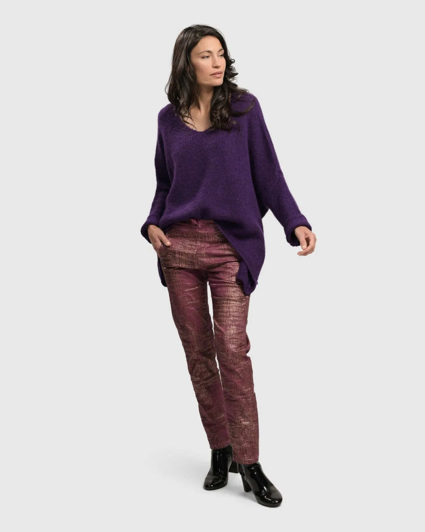 Women Alembika Sweaters & Cardigans<Siesta Oversized Sweater, Purple