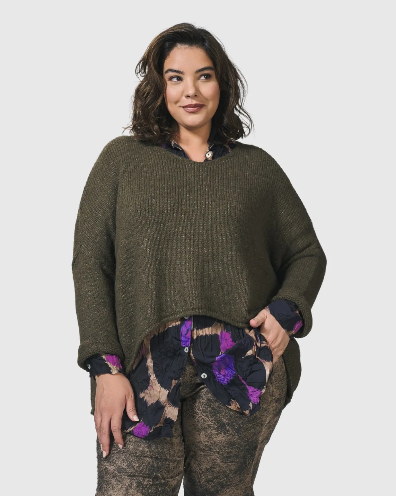 Women Alembika Sweaters & Cardigans<Siesta Oversized Sweater, Taupe