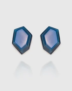Women Alembika Jewelry<Sky Faceted Clip Earrings, Blue