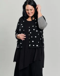 Women Alembika Plus<Skylar Crop Cardigan, Squares