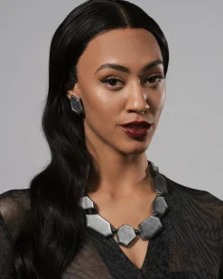 Women Alembika Accessories<Smoke Faceted Clip Earrings, Starlight