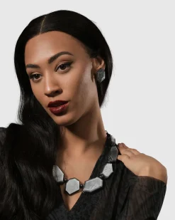 Women Alembika Accessories<Smoke Faceted Clip Earrings, Starlight