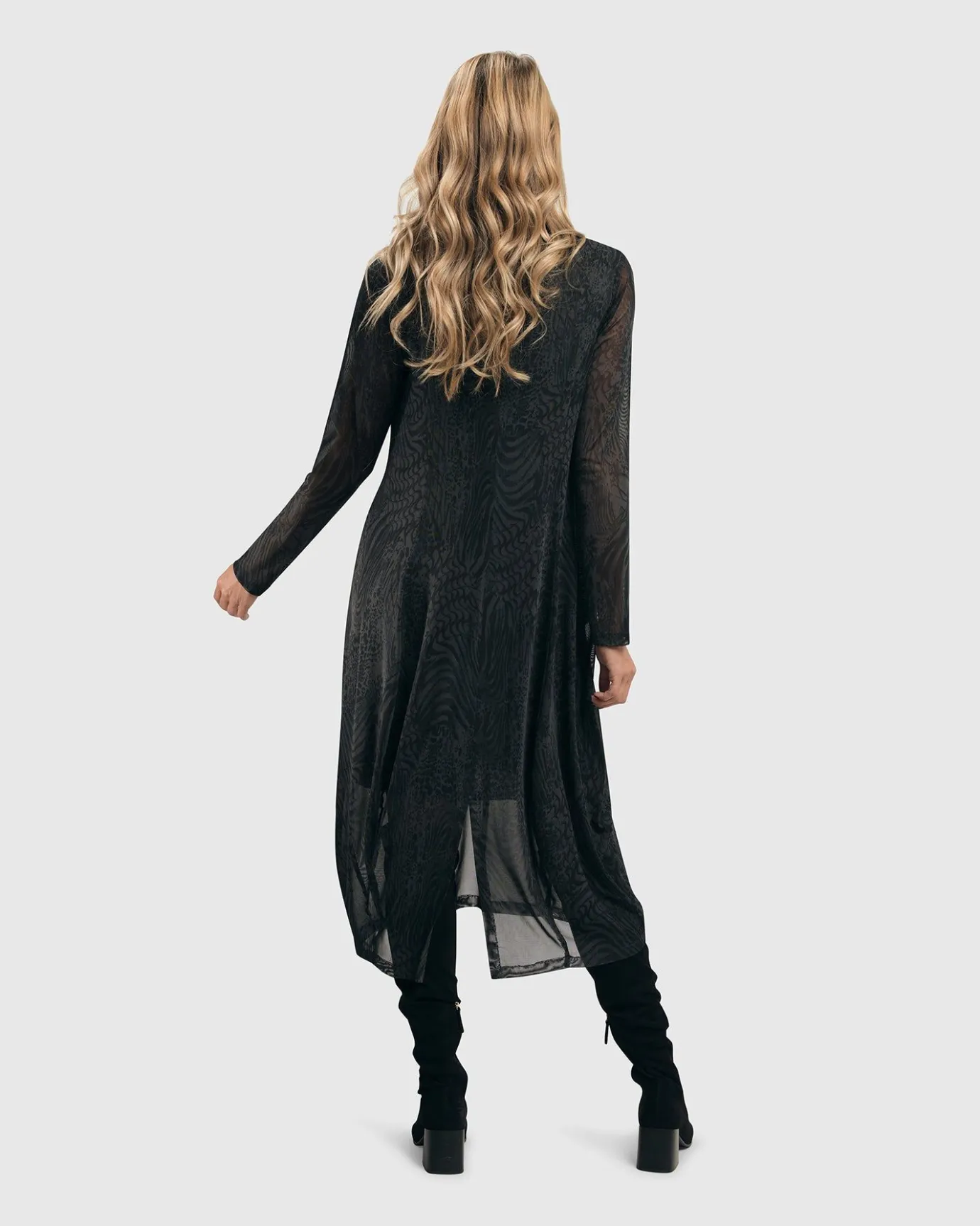 Women Alembika Plus<Soft Chiffon Cocoon Dress, Pewter