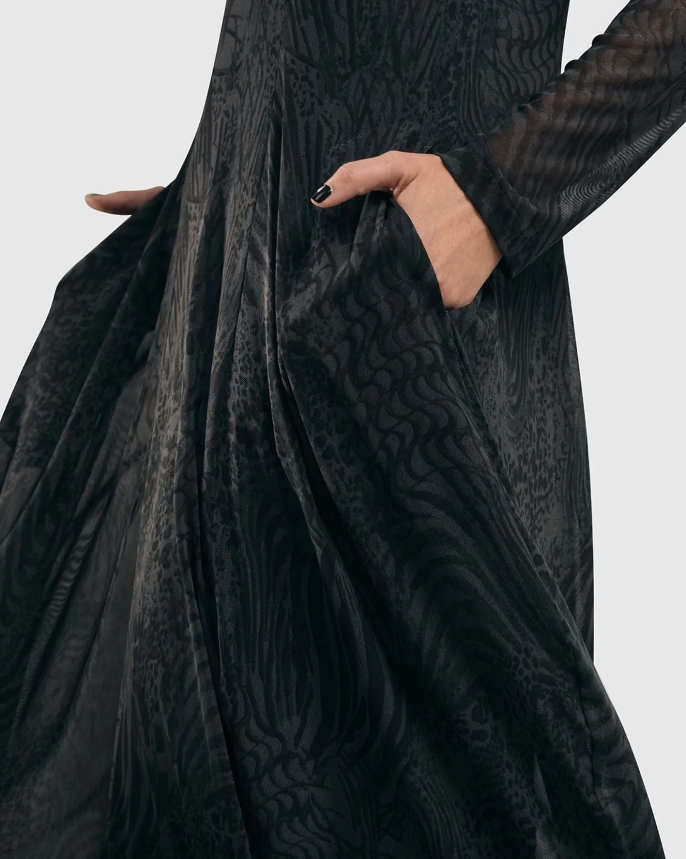 Women Alembika Plus<Soft Chiffon Cocoon Dress, Pewter